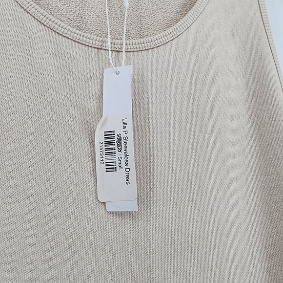 Lilla P Light Tan Sleeveless Cotton Tie Waist Dress Small New - Picture 7 of 12